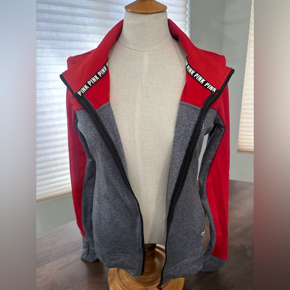 Victoria’s Secret PINK Red and Gray UNLV Women's Full Zip Sweatshirt / Jacket XS